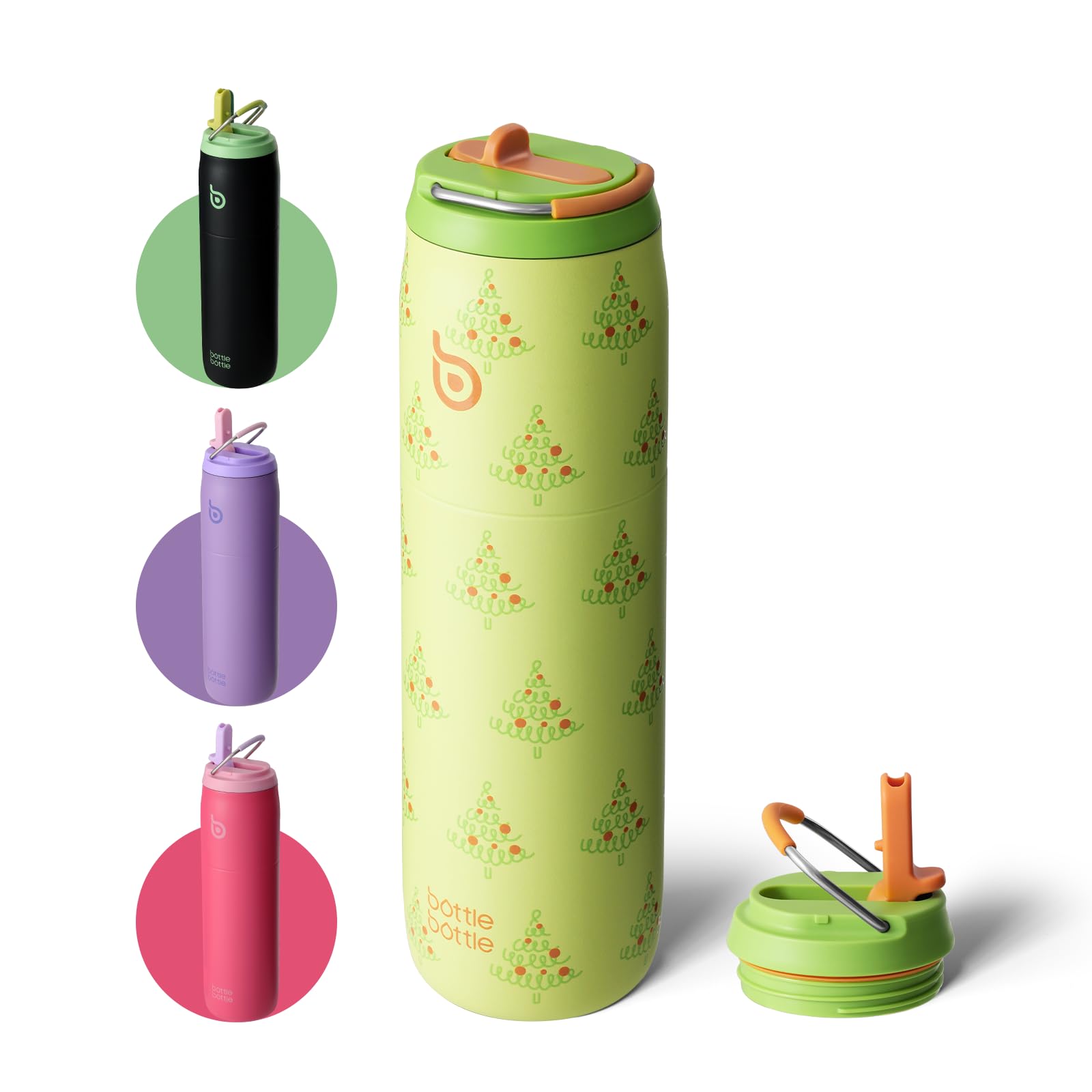 BOTTLE BOTTLE Stainless Steel Water Bottle with Straw and Lid 32 oz Vacuum Insulated Cup Stay Cold and Hot, Leak-Proof Wide Mouth Water Bottles for Women,Rabbits