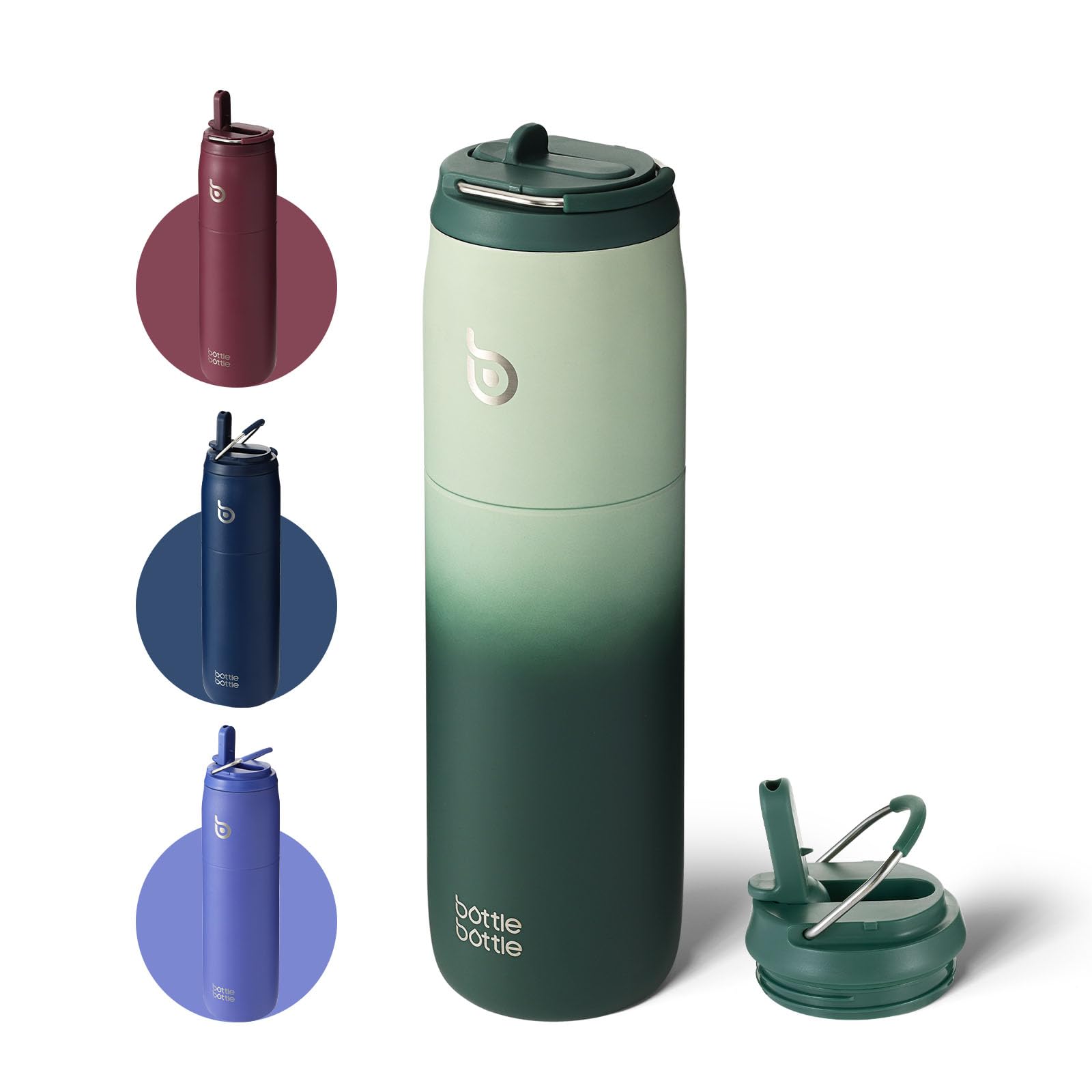 BOTTLE BOTTLE Stainless Steel Water Bottle with Straw and Lid 32 oz Vacuum Insulated Cup Stay Cold and Hot, Leak-Proof Wide Mouth Water Bottles for Women,Rabbits